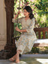 Off White Pure Cotton Floral Printed Straight Kurta Set
